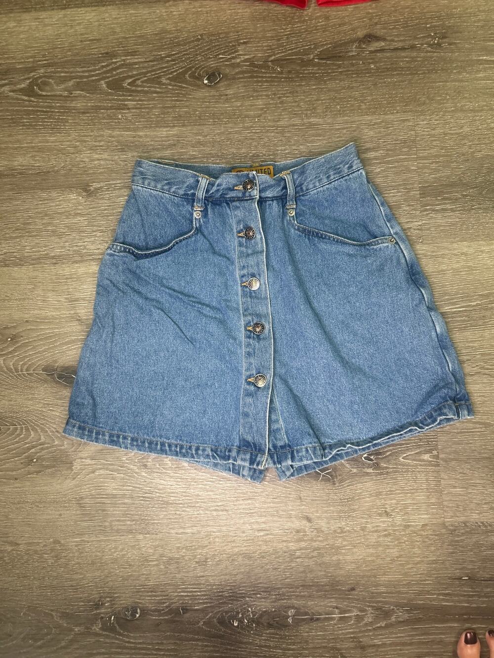 VTG 1990s The Limited Denim Button Mini Skort Youth 14 Fits Adult 00